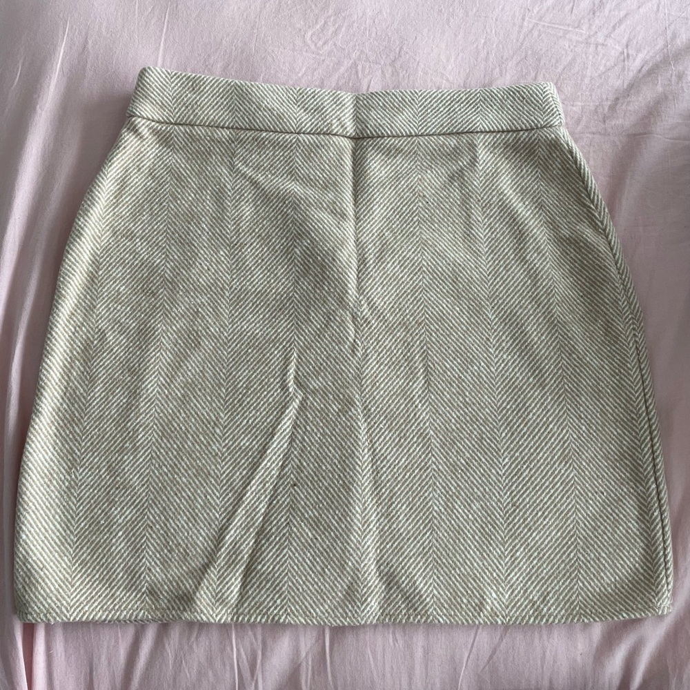 Elegant Herringbone Skirt in Cream